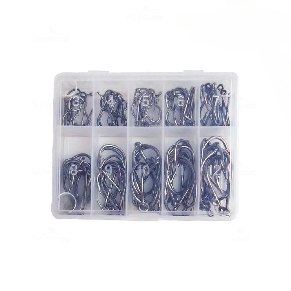 Kit de Anzol 100 ou 500 Unidades de Aço Carbono Flysand